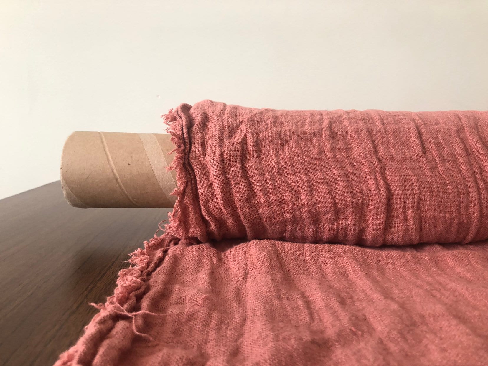 Coral Linen Fabric: 100% Natural, Heavy Weight (145cm Width)