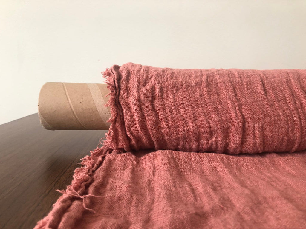 Coral Linen Fabric: 100% Natural, Medium Weight (145cm Width)