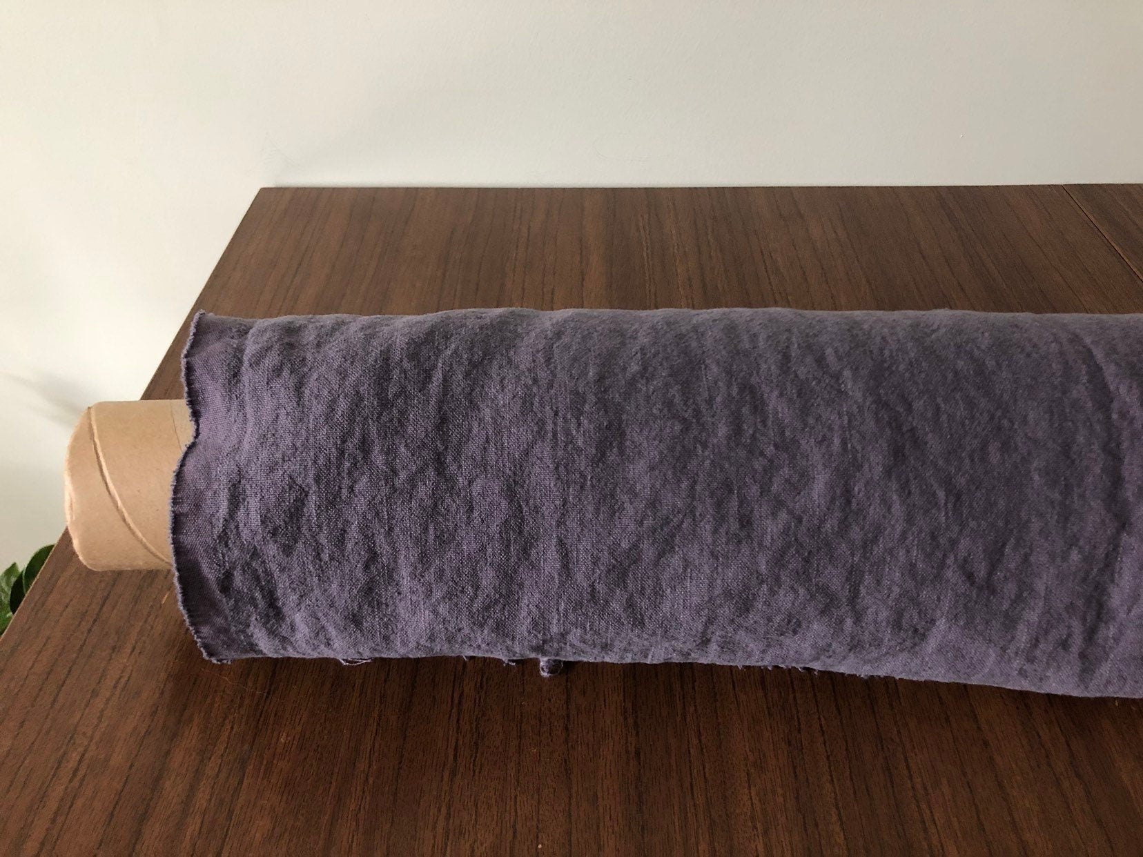 Extra Wide Soft Violet Linen Fabric: 100% Natural (250cm Width)