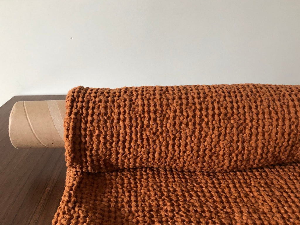 Waffle Linen Cotton Fabric: 88" Extra Wide, Squash BGO137