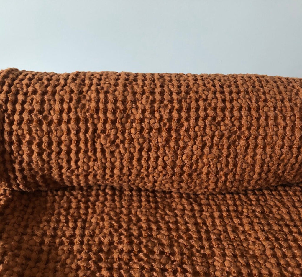 Waffle Linen Cotton Fabric: 88" Extra Wide, Squash BGO137