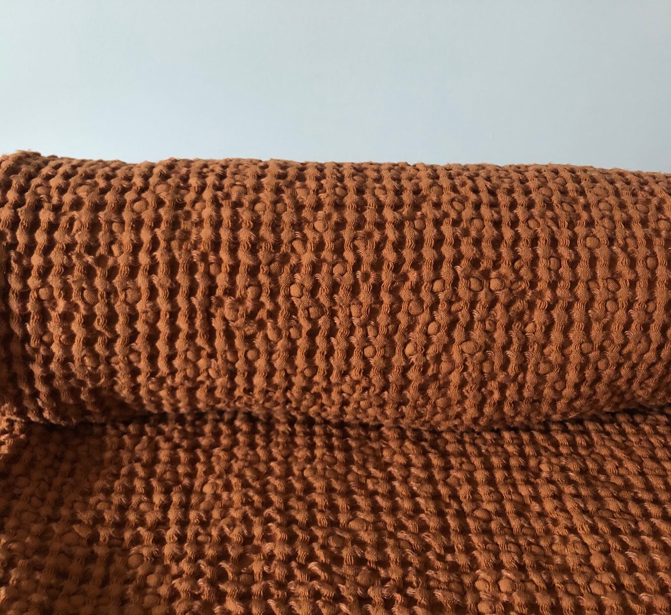 Waffle Linen Cotton Fabric: 88" Extra Wide, Squash BGO137