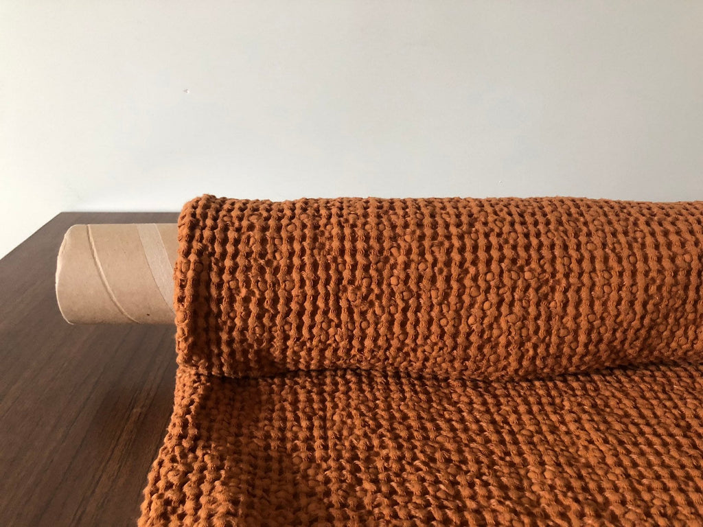 Waffle Linen Cotton Fabric: 88" Extra Wide, Squash BGO137