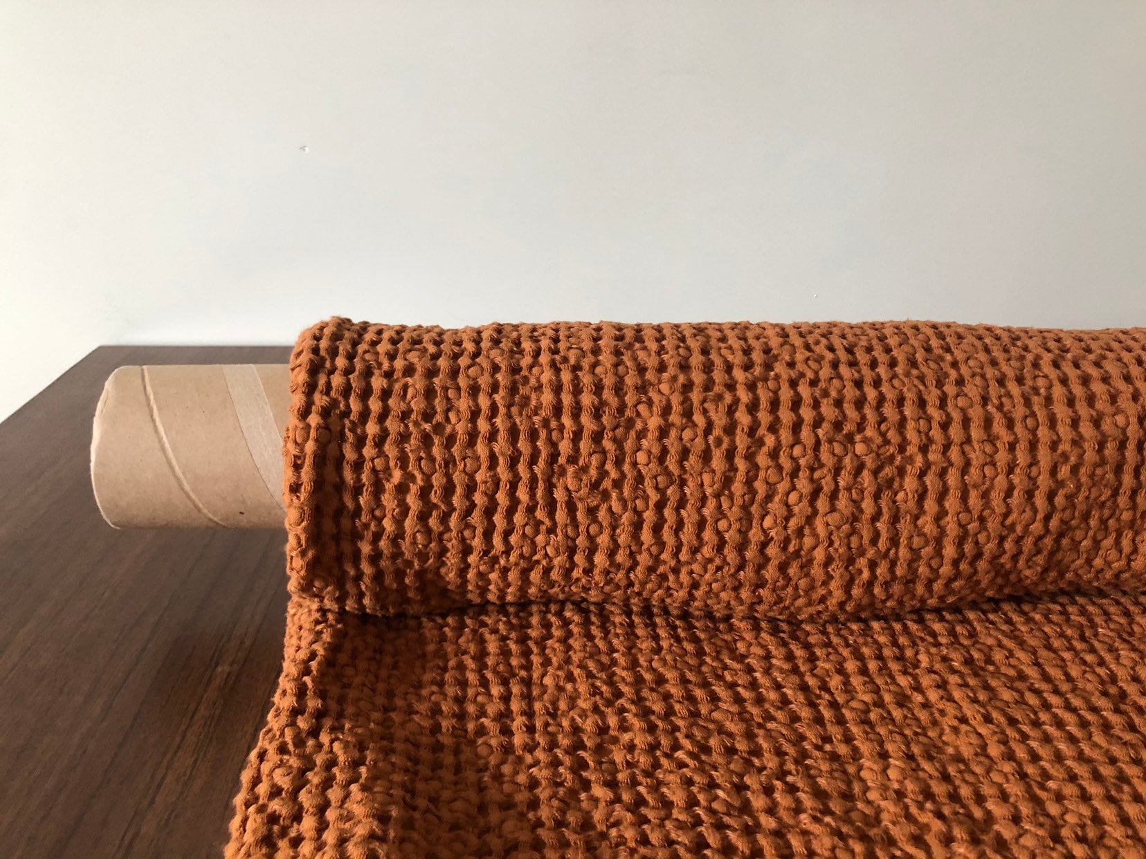Waffle Linen Cotton Fabric: 88" Extra Wide, Squash BGO137