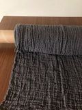 Dark Grey Softened Linen Fabric: 100% Natural, 140cm Wide