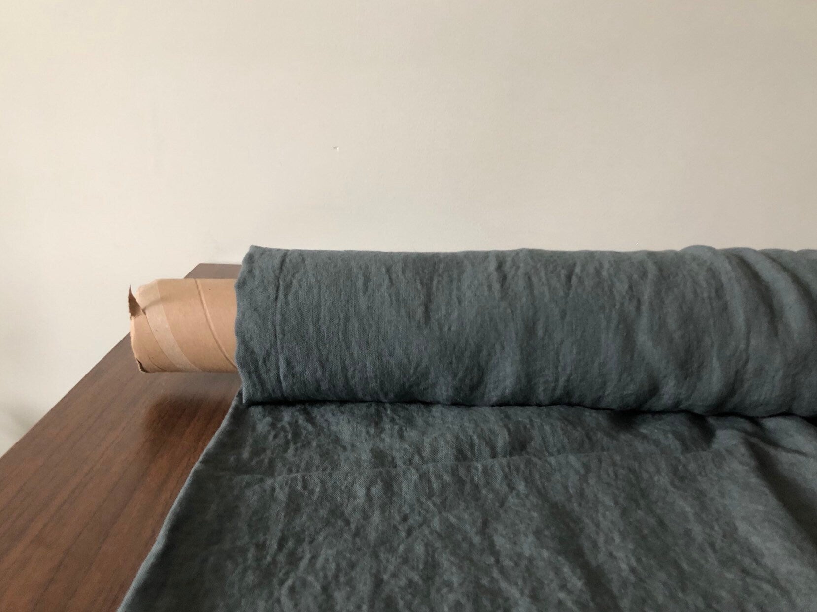 Extra Wide Soft Linen Fabric: BGO17 Green 949, 250cm Width
