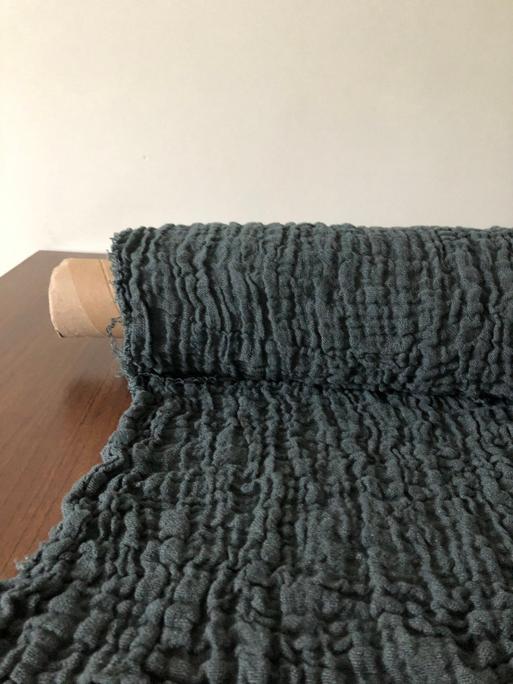 Green Linen Fabric: Softened Linen by the Yard, 140cm Wide