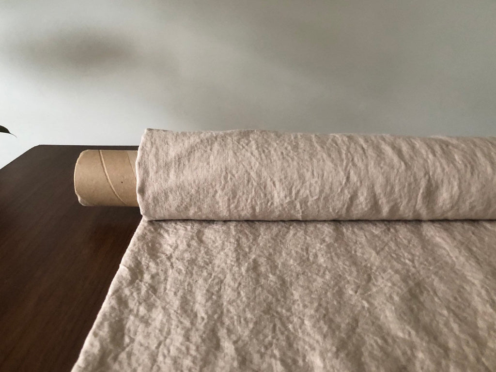 Extra Wide Creamy Linen Fabric: Softened Bedding, Sewing (250cm Width)