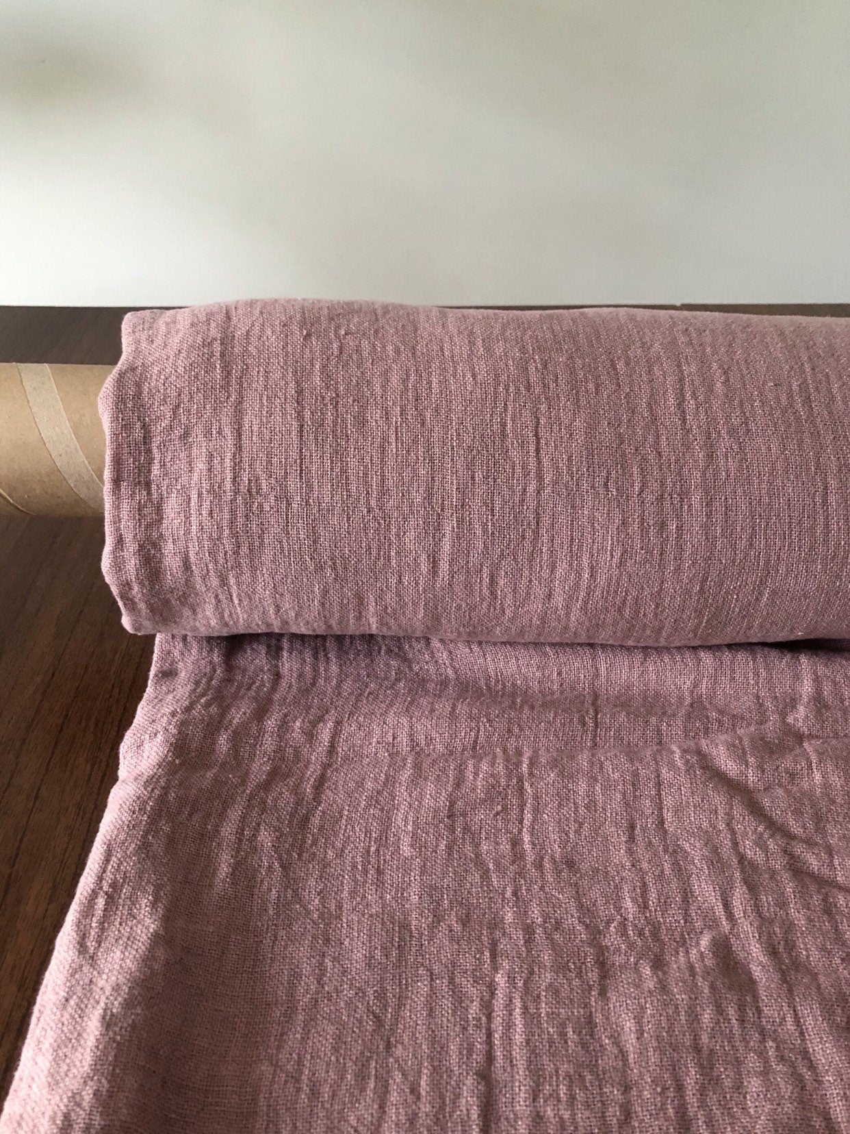 Dusty Lavender Linen Fabric: 100% Natural, 200g Bedding Material
