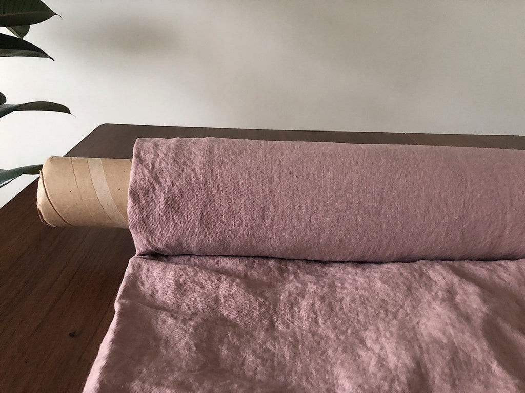 Extra Wide Dusty Lavender Linen Fabric: 100% Natural, Softened, 250cm