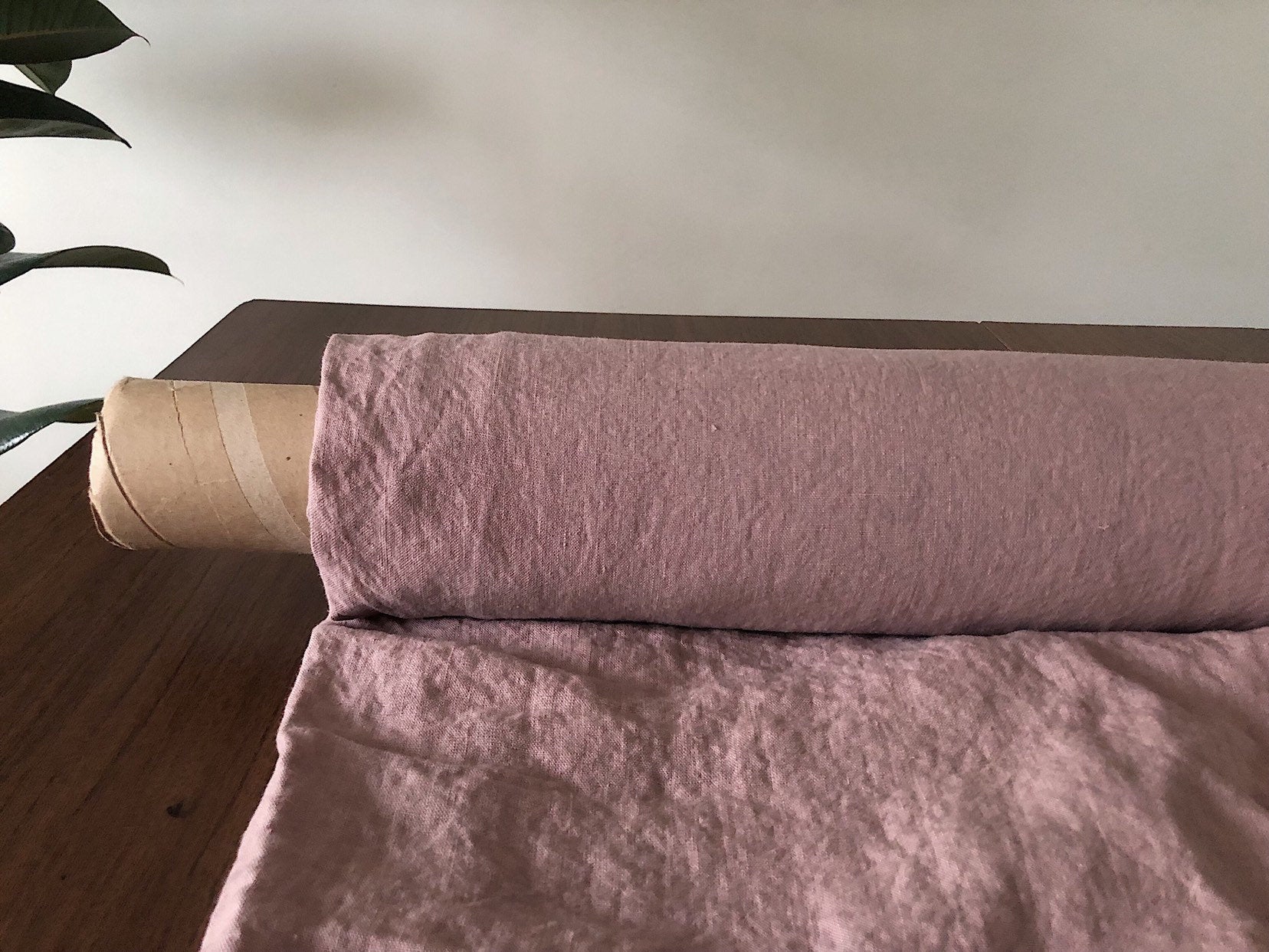 Extra Wide Dusty Lavender Linen Fabric: 100% Natural, Softened, 250cm