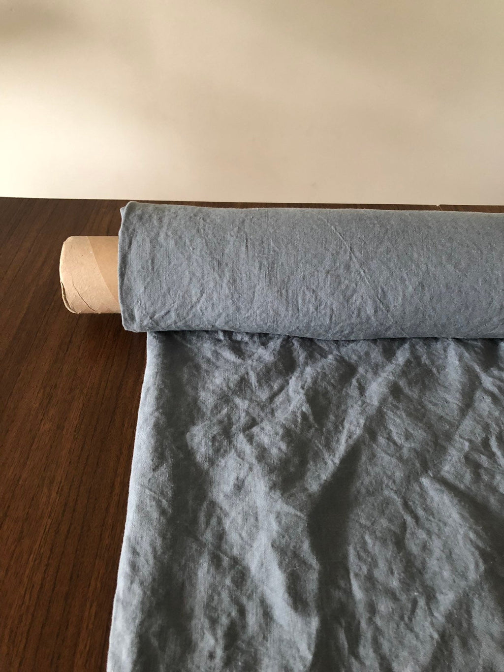 Extra Wide Linen Fabric: Dolphin Blue, 195 g/m, 250cm Wide