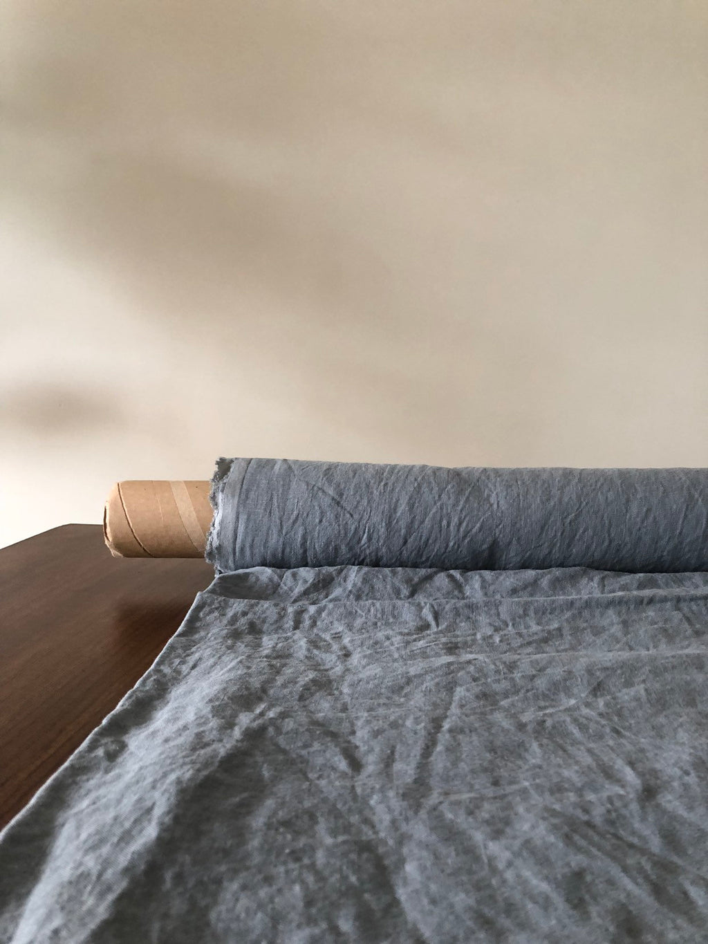 Extra Wide Linen Fabric: Soft Dolphin Blue, 250cm Width