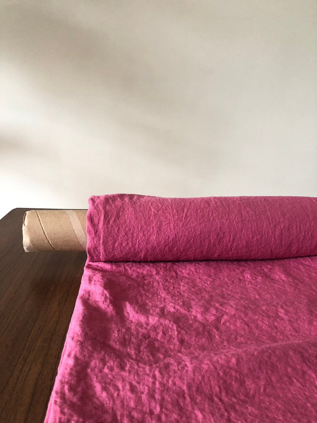 Extra Wide Magenta Linen Fabric: 100% Natural, 250cm Width