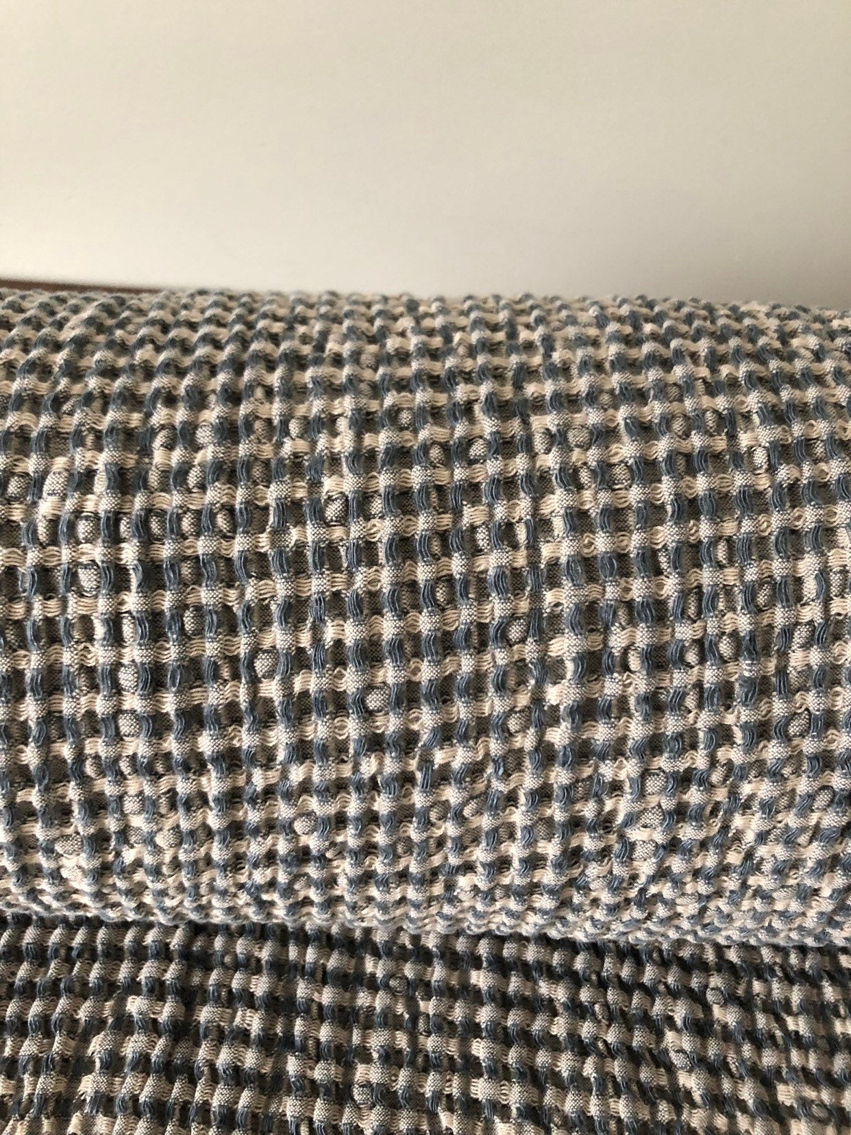 88" EXTRA WIDE fabric, Waffle natural Linen/Cotton fabric BGO137CW (1/70), 250g/225cm fabric by the metre bath towel kitchen towel spa towel