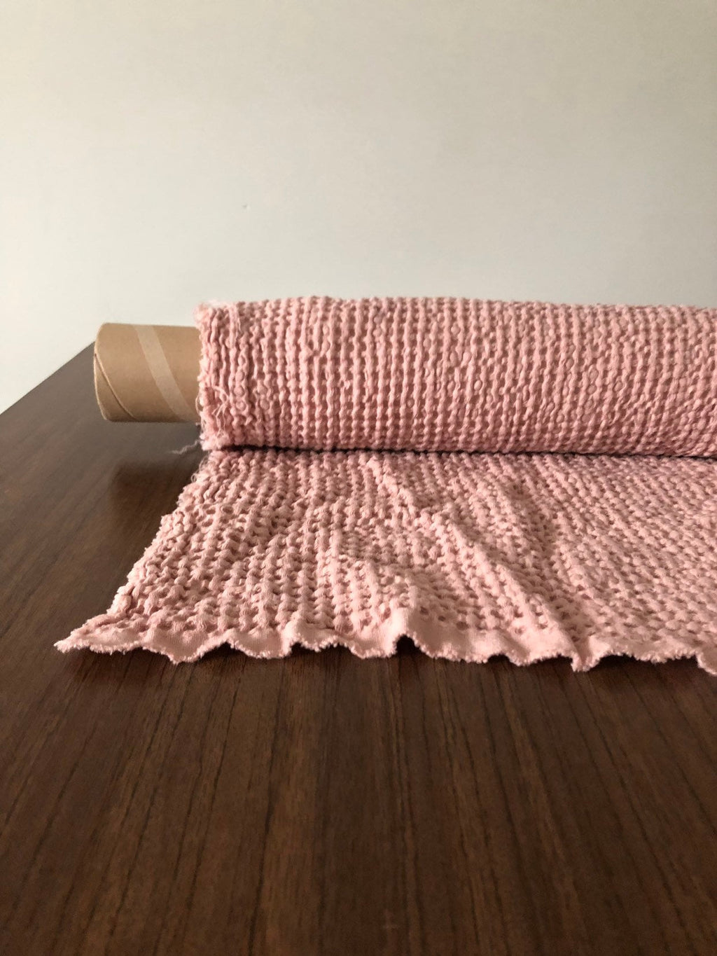 Waffle Linen Cotton Fabric: 88" Extra Wide Rose BGO137