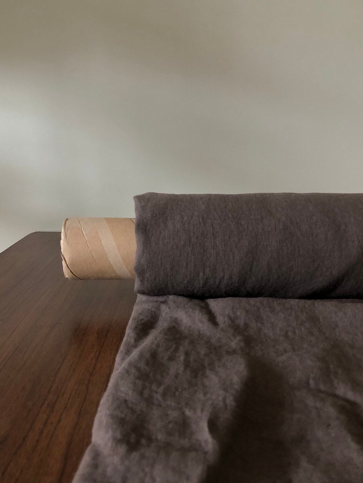 Extra Wide Soft Brown Linen Fabric: 250cm Width, Bedding & Sewing