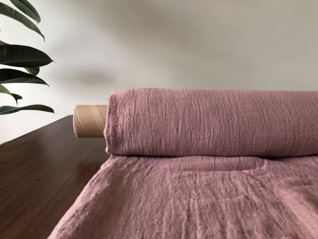 Dusty Lavender Linen Fabric: 100% Natural, 200g Bedding Material