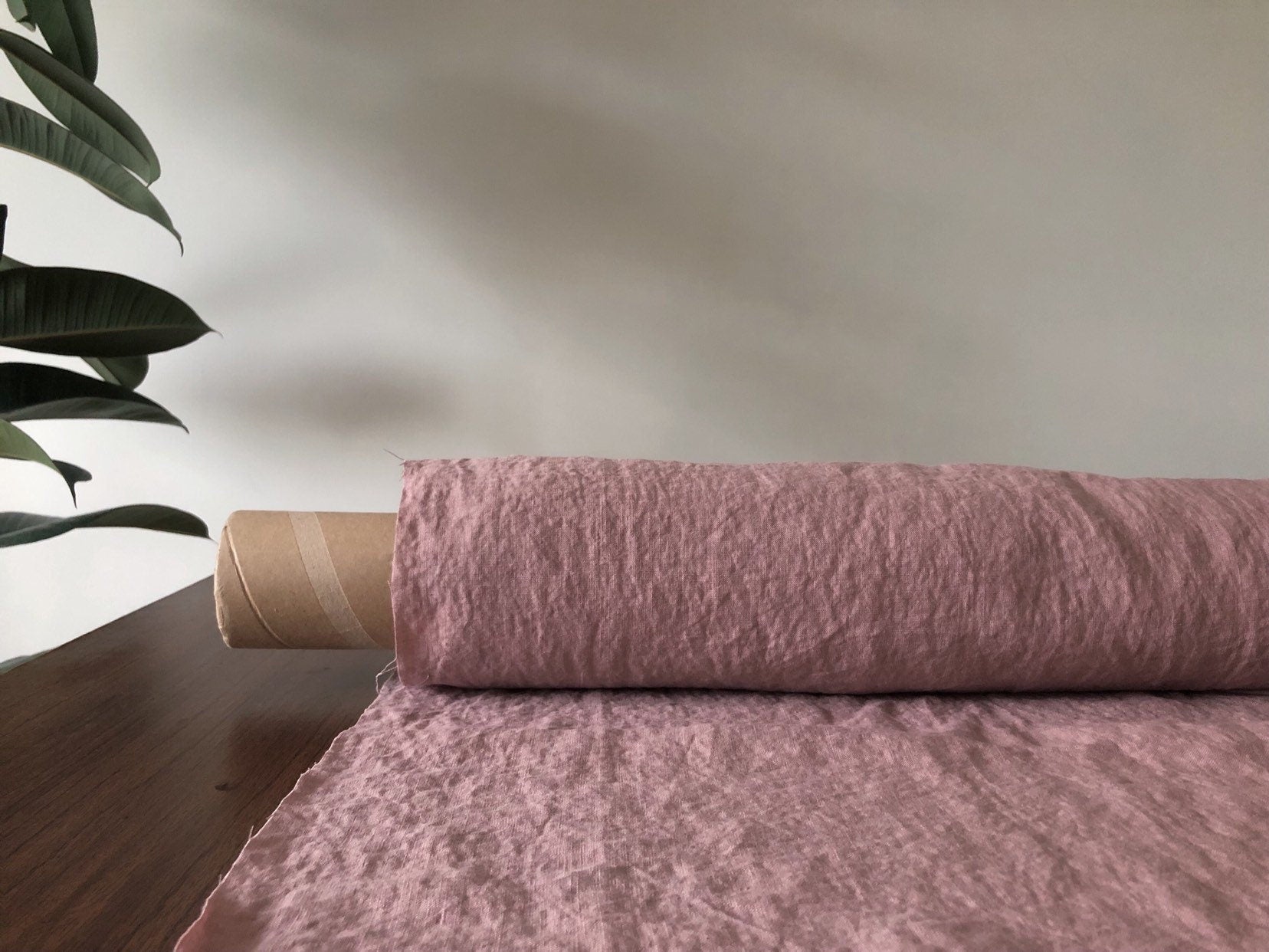 Extra Wide Dusty Lavender Linen Fabric: 100% Natural, Softened (250cm Width)