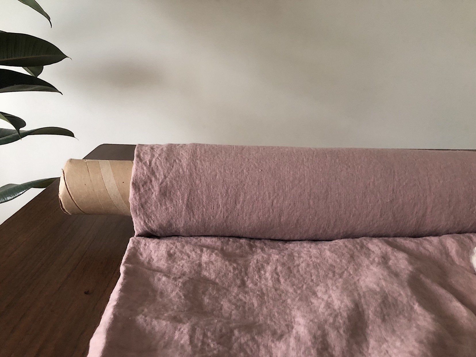 Extra Wide Dusty Lavender Linen Fabric: 100% Natural, Softened, 250cm