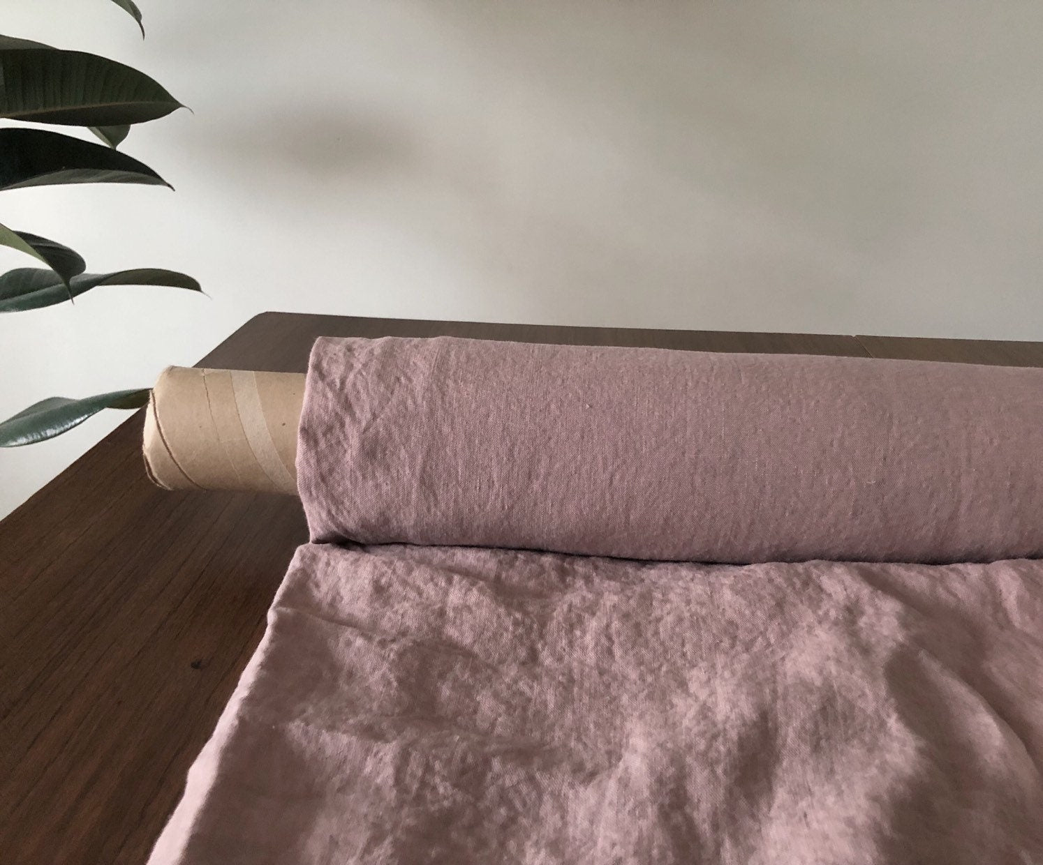 Extra Wide Dusty Lavender Linen Fabric: 100% Natural, Softened, 250cm