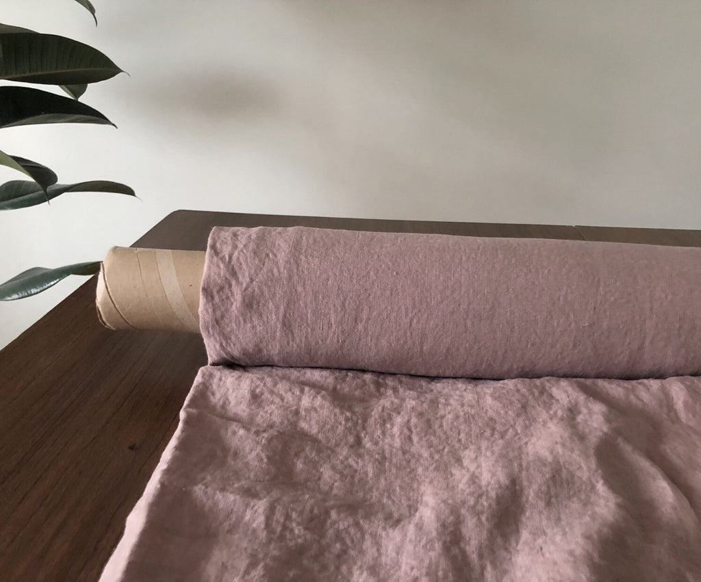 Extra Wide Soft Dusty Lavender Linen Fabric: 110" Wide, Bedding