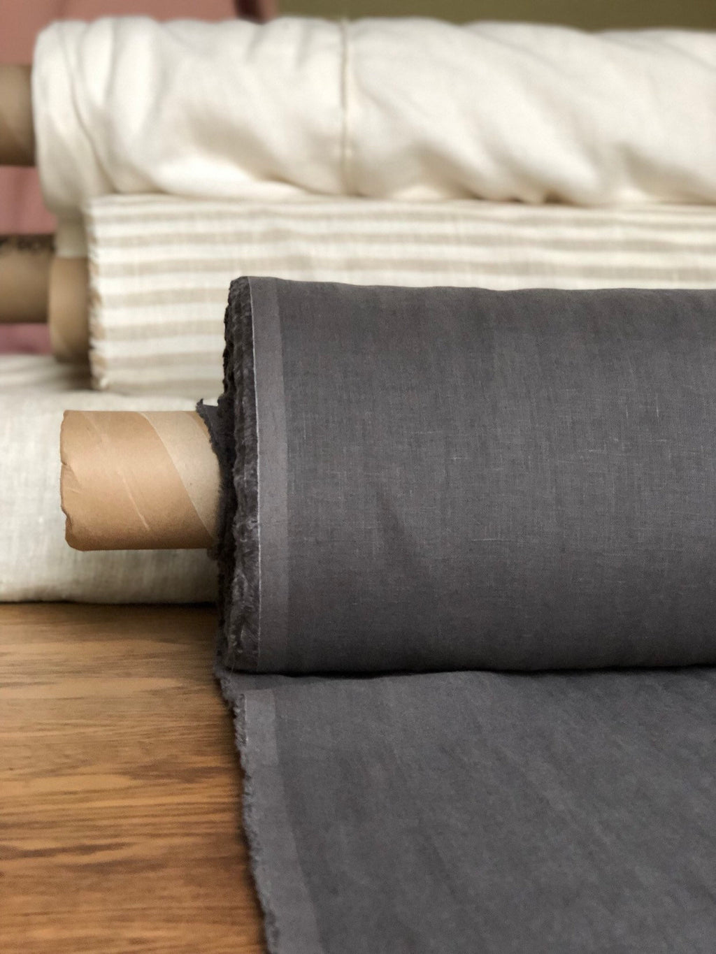 Extra Wide Natural Linen Fabric: Softened Bedding, Sewing (250cm Width)