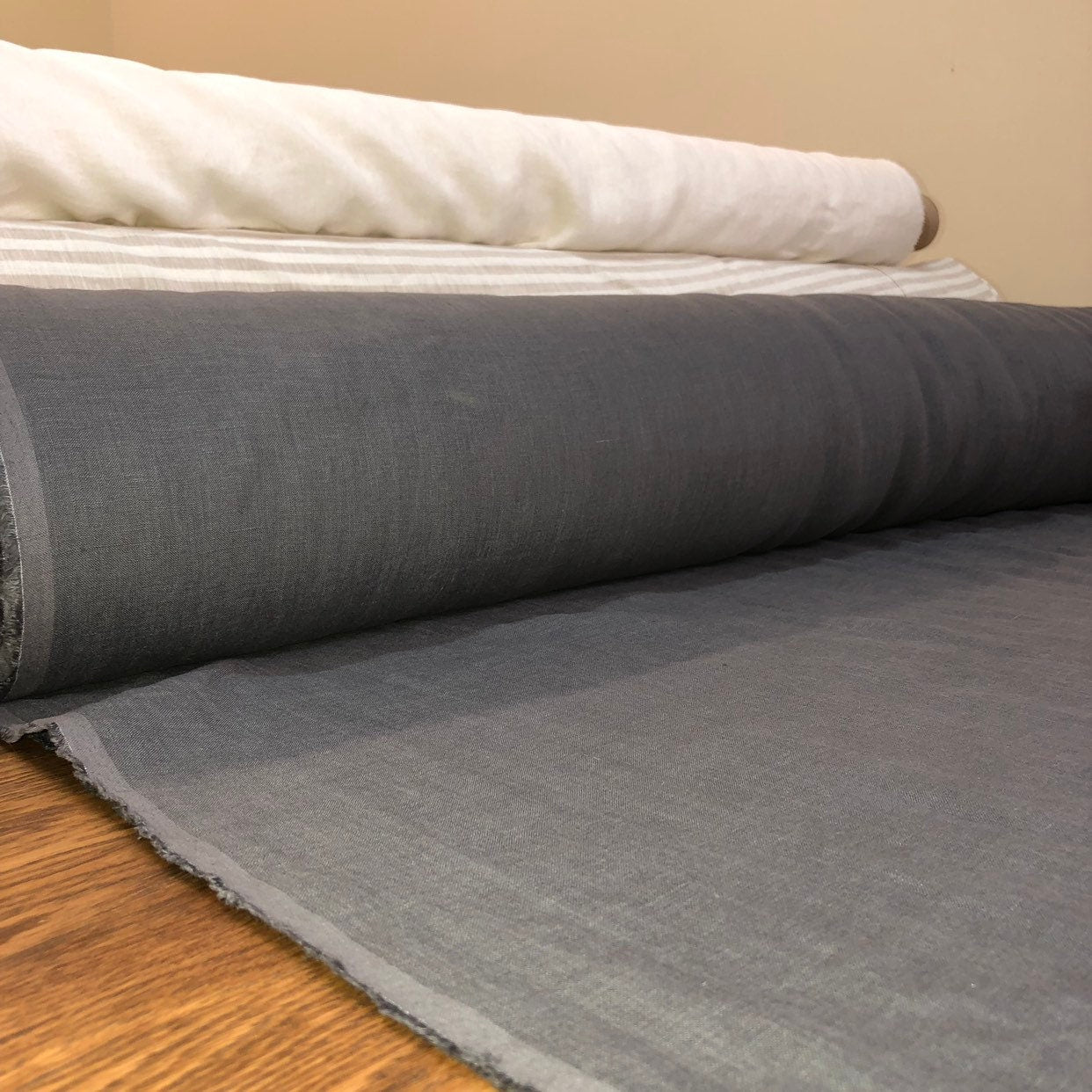 Extra Wide Natural Linen Fabric: Softened Bedding, Sewing (250cm Width)