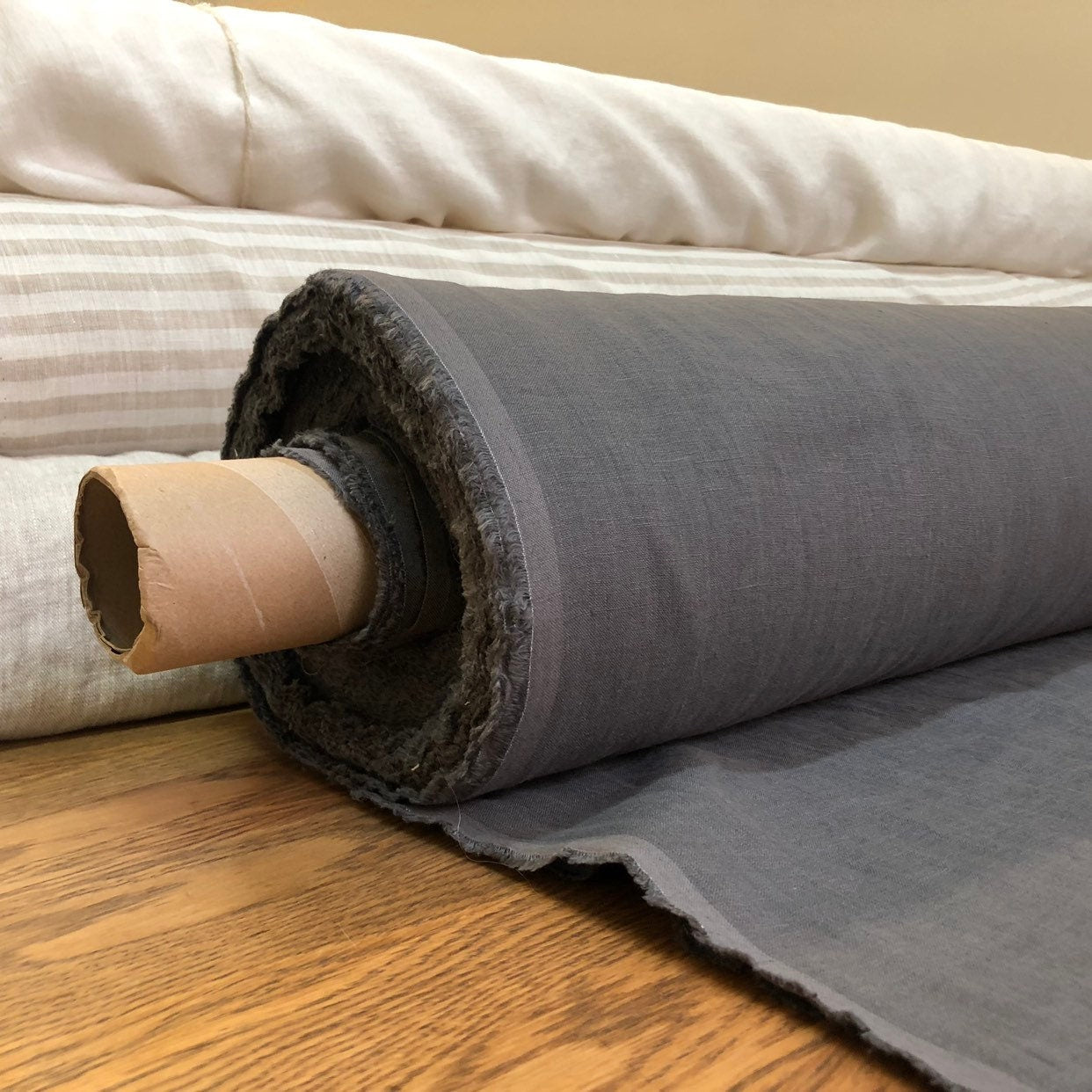 Extra Wide Natural Linen Fabric: Softened Bedding, Sewing (250cm Width)