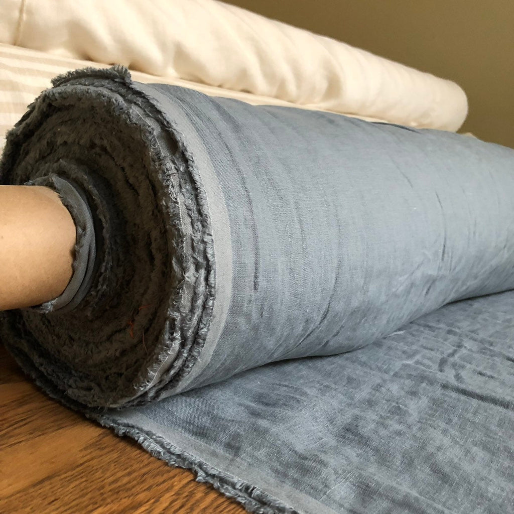 Extra Wide Sea Foam Linen Fabric: 250cm Wide, Bedding & Sewing