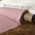 Extra Wide Rose Linen Fabric: 100% Natural, 260cm Wide, For Sewing & Bedding