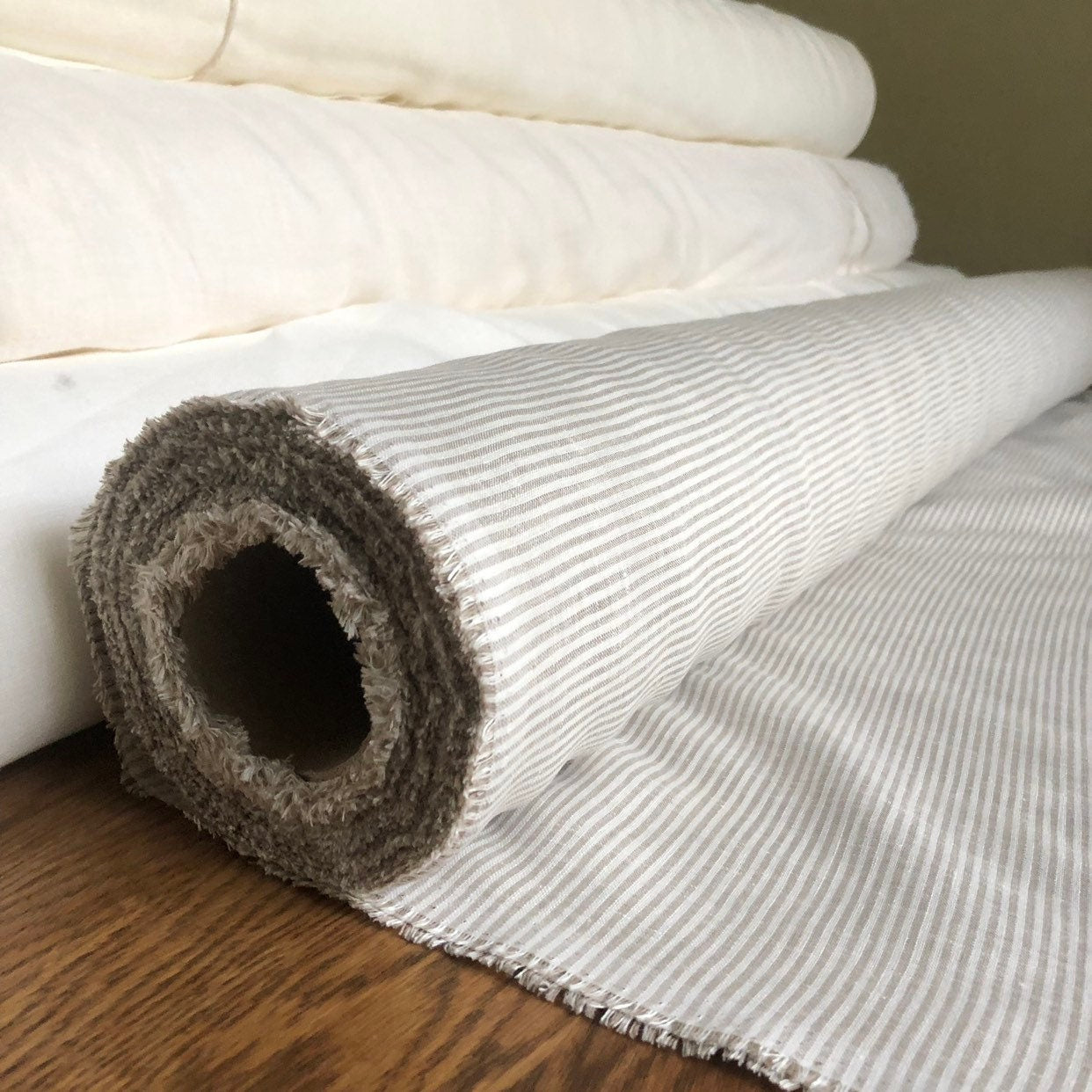 Small Striped 100 % EXTRA wide LINEN fabric BGO205_E not softened, 260 cm width fabric by the metre, bedding linen, bedspread, sewing, linen