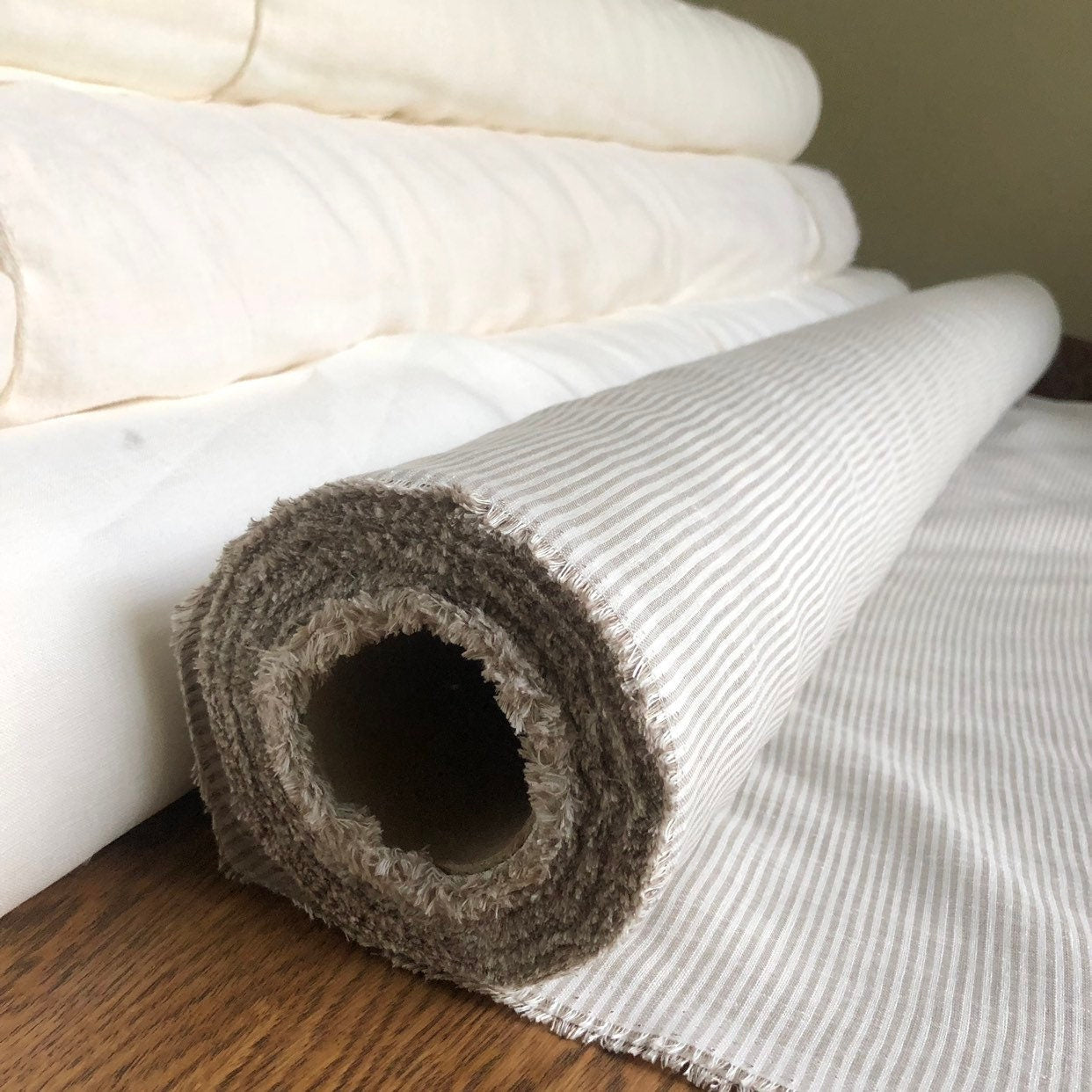 Small Striped 100 % EXTRA wide LINEN fabric BGO205_E not softened, 260 cm width fabric by the metre, bedding linen, bedspread, sewing, linen