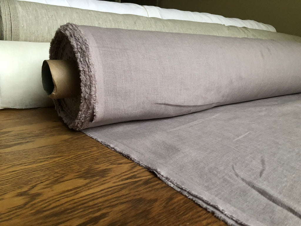 Extra Wide Mystic Lilac Linen Fabric: Softened Bedding Linen (250cm Width)