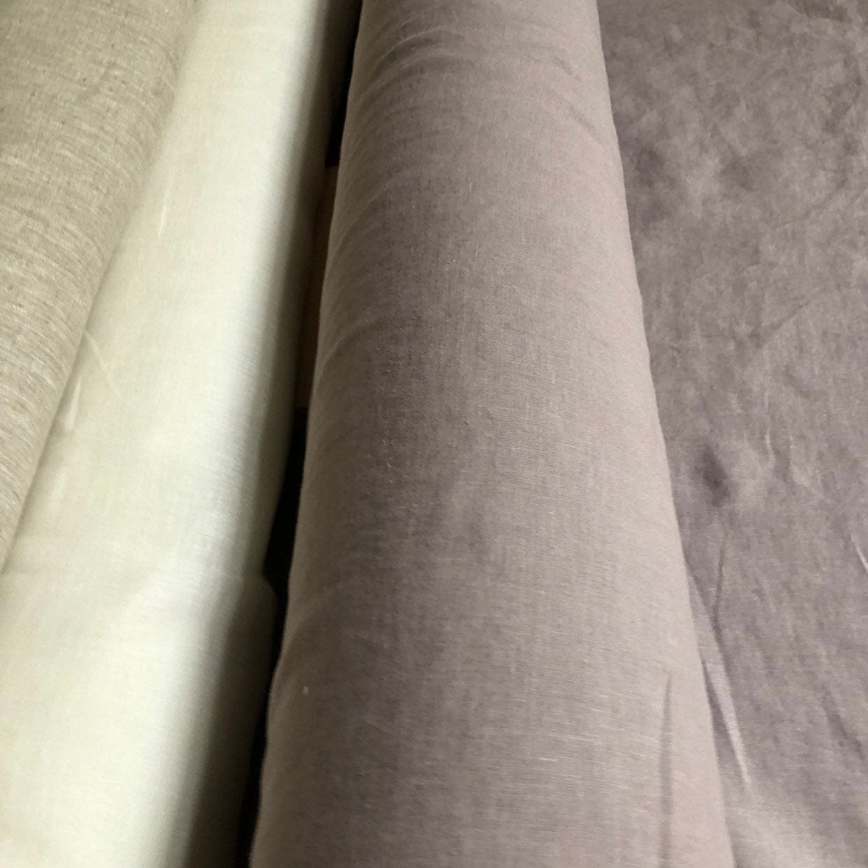 Extra Wide Mystic Lilac Linen Fabric: Softened Bedding Linen (250cm Width)