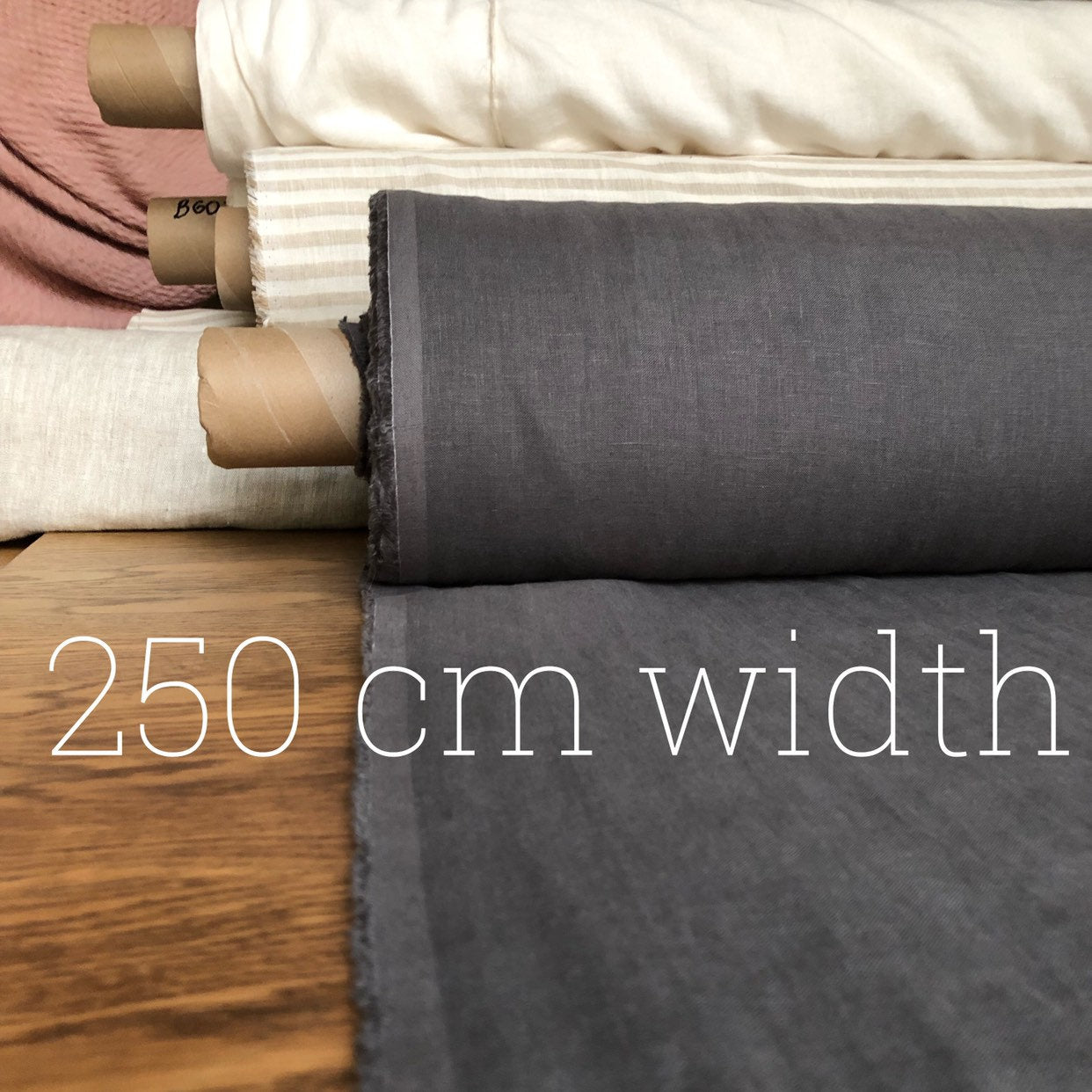 Extra Wide Natural Linen Fabric: Softened Bedding, Sewing (250cm Width)