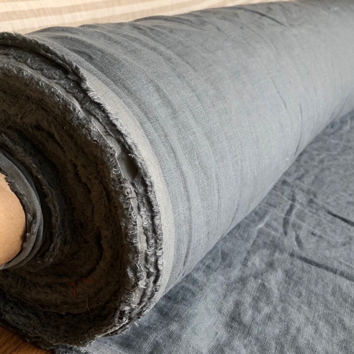 Extra Wide Sea Foam Linen Fabric: 250cm Wide, Bedding & Sewing