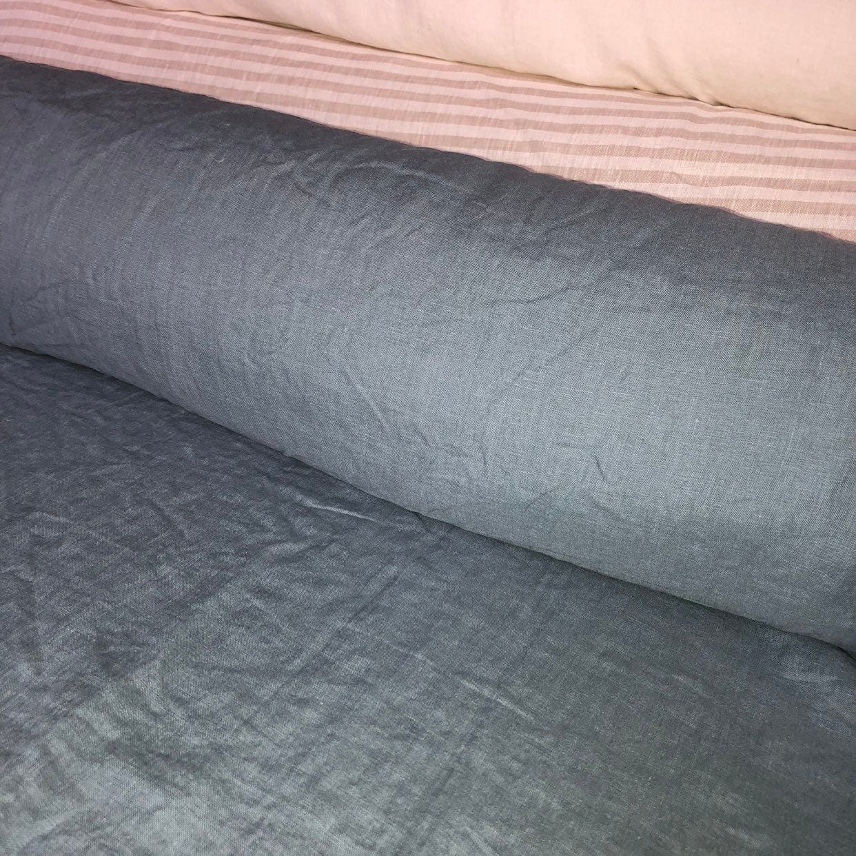Extra Wide Sea Foam Linen Fabric: 250cm Wide, Bedding & Sewing