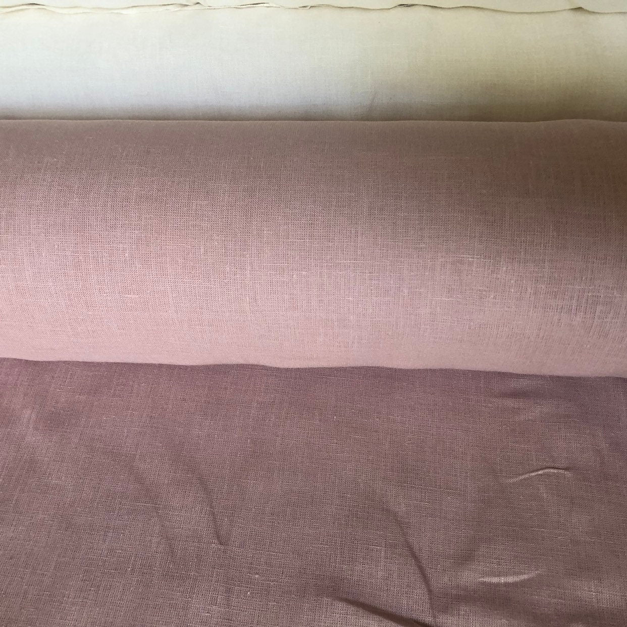 Extra Wide Rose Linen Fabric: 100% Natural, 260cm Wide, For Sewing & Bedding