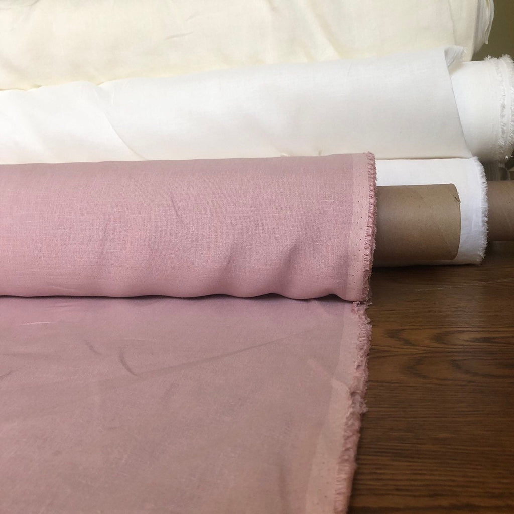 Extra Wide Rose Linen Fabric: 100% Natural, 260cm Wide, For Sewing & Bedding