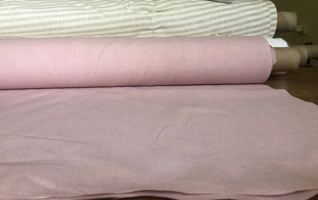Extra Wide Rose Linen Fabric: 100% Natural, 260cm Wide, For Sewing & Bedding