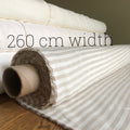 Striped Linen Fabric: Extra Wide Beige Linen, 260cm Width