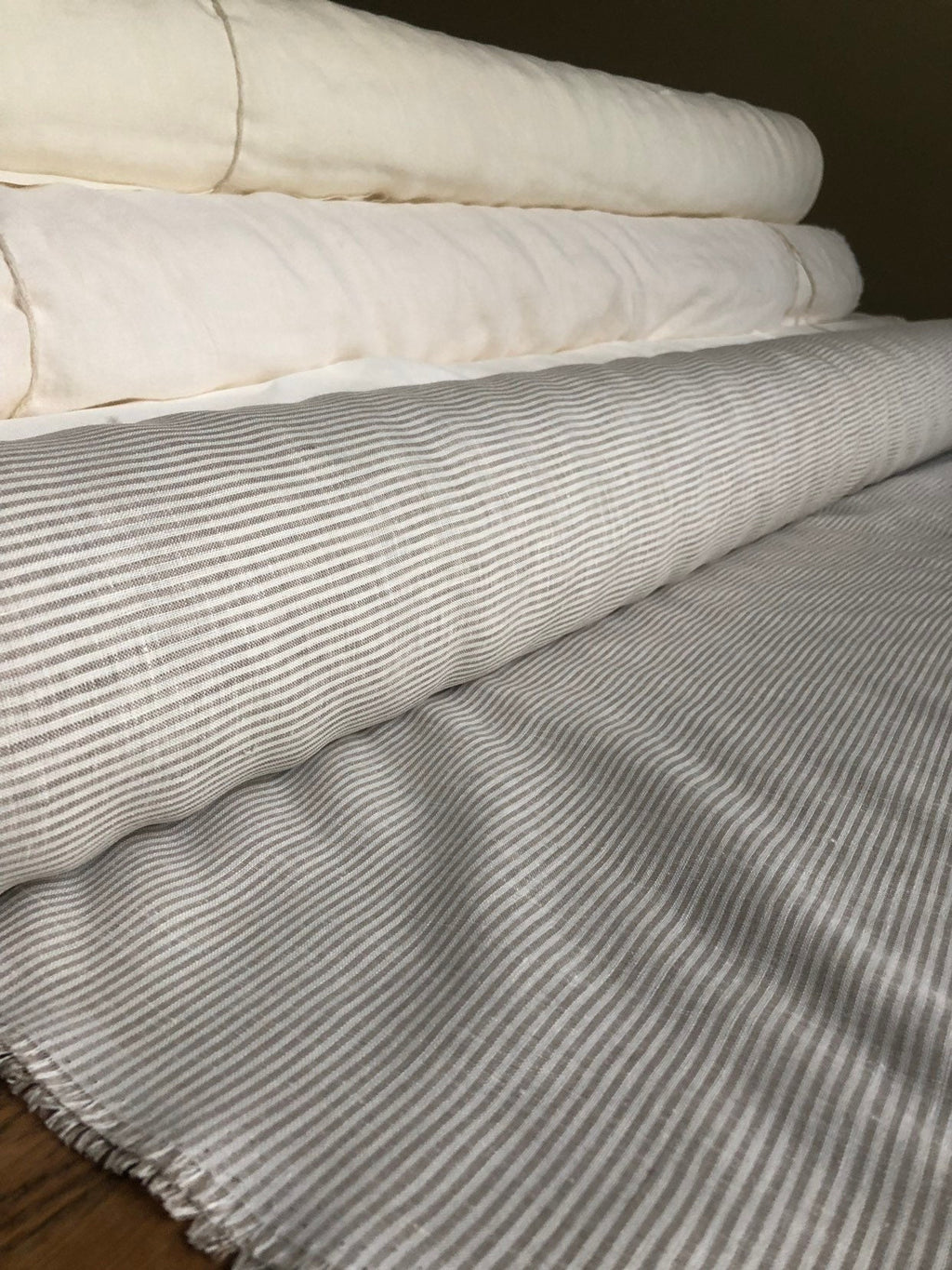 Small Striped 100 % EXTRA wide LINEN fabric BGO205_E not softened, 260 cm width fabric by the metre, bedding linen, bedspread, sewing, linen