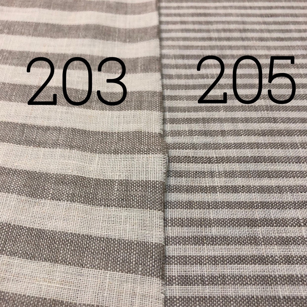 Striped Linen Fabric: Natural Bedding, Sewing Material - 56" Wide