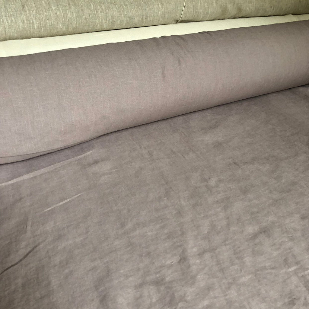 Extra Wide Mystic Lilac Linen Fabric: Softened Bedding Linen (250cm Width)