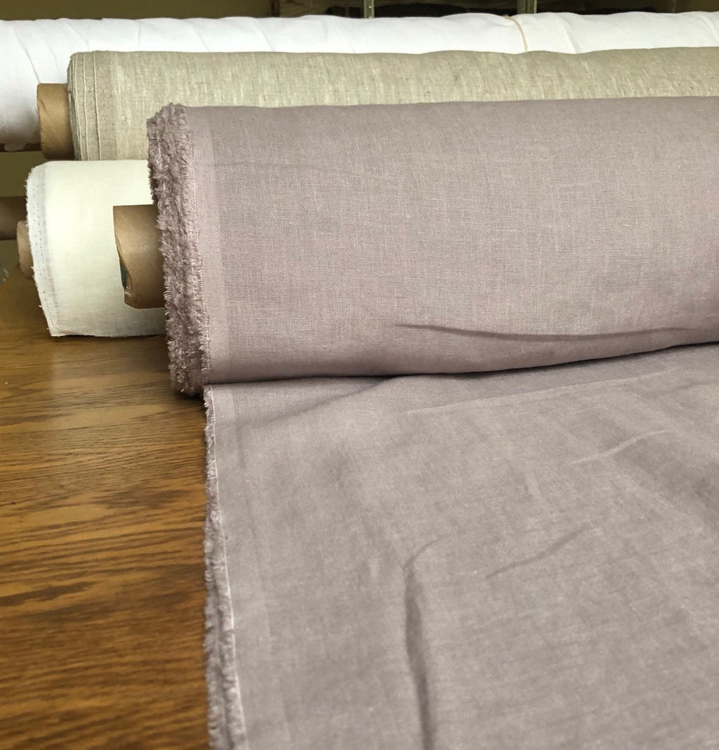 Extra Wide Mystic Lilac Linen Fabric: Softened Bedding Linen (250cm Width)