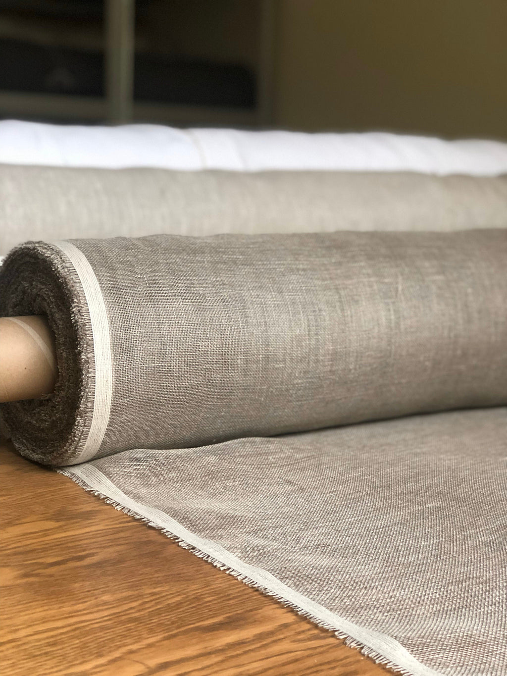 Natural Linen Fabric By The Yard: 100% Pure, 59" Wide, For Sewing