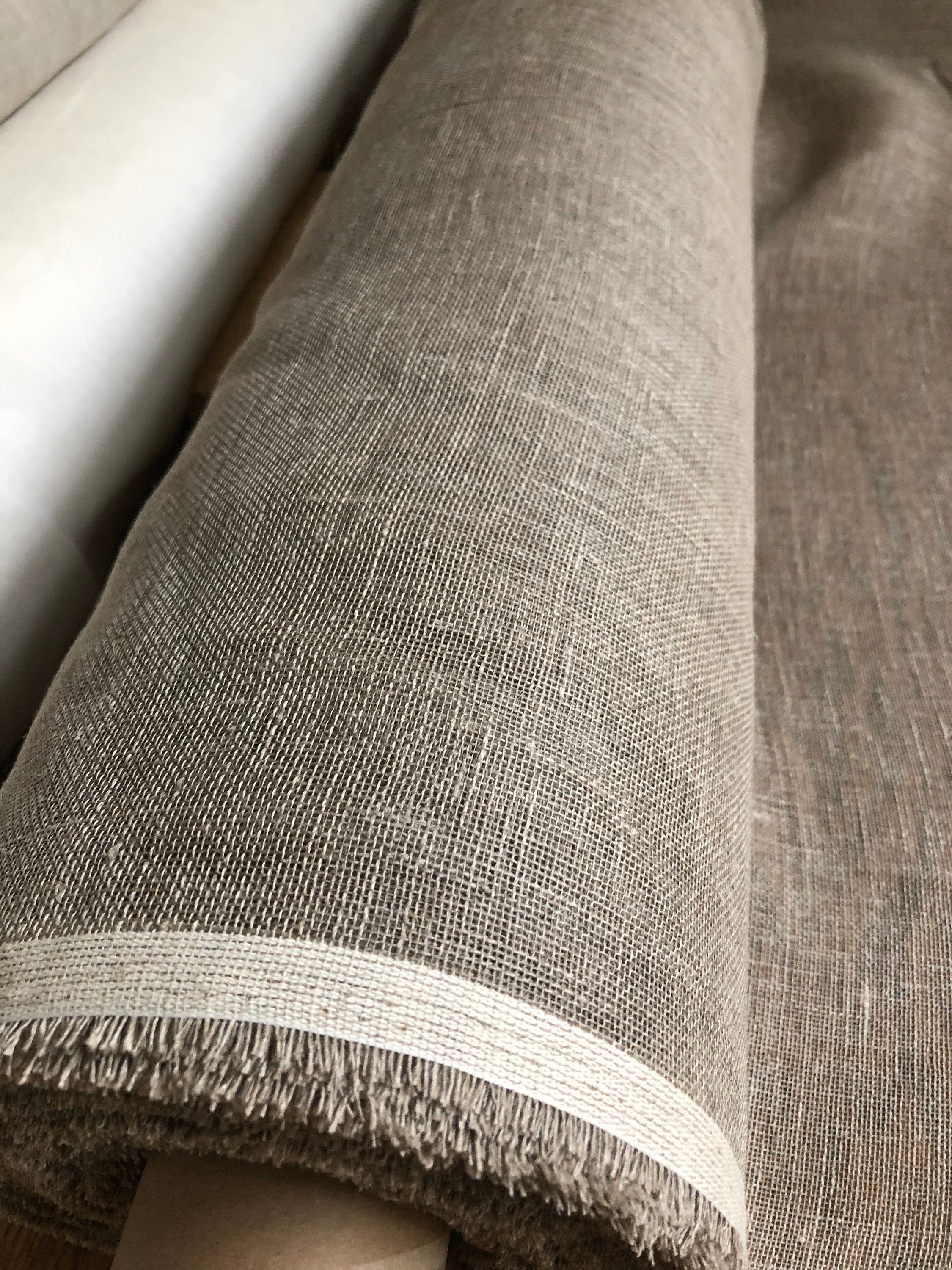 Natural Linen Fabric By The Yard: 100% Pure, 59" Wide, For Sewing