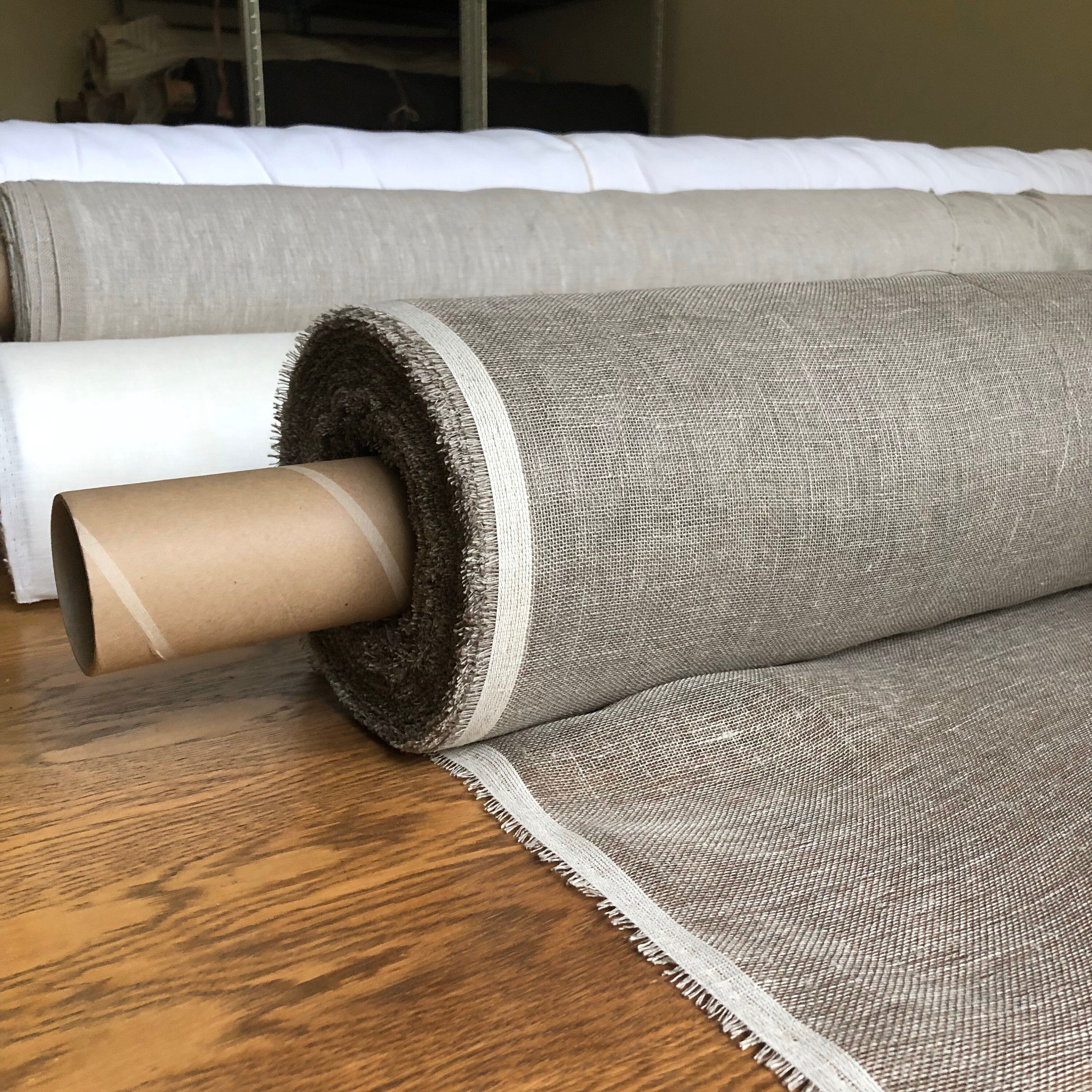 Natural Linen Fabric By The Yard: 100% Pure, 59" Wide, For Sewing