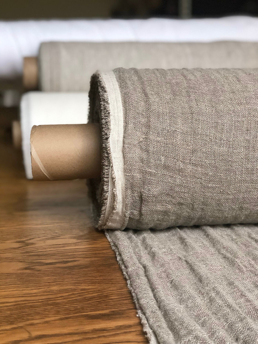 Natural Linen Fabric: Softened Weave, 140cm Wide, For Sewing